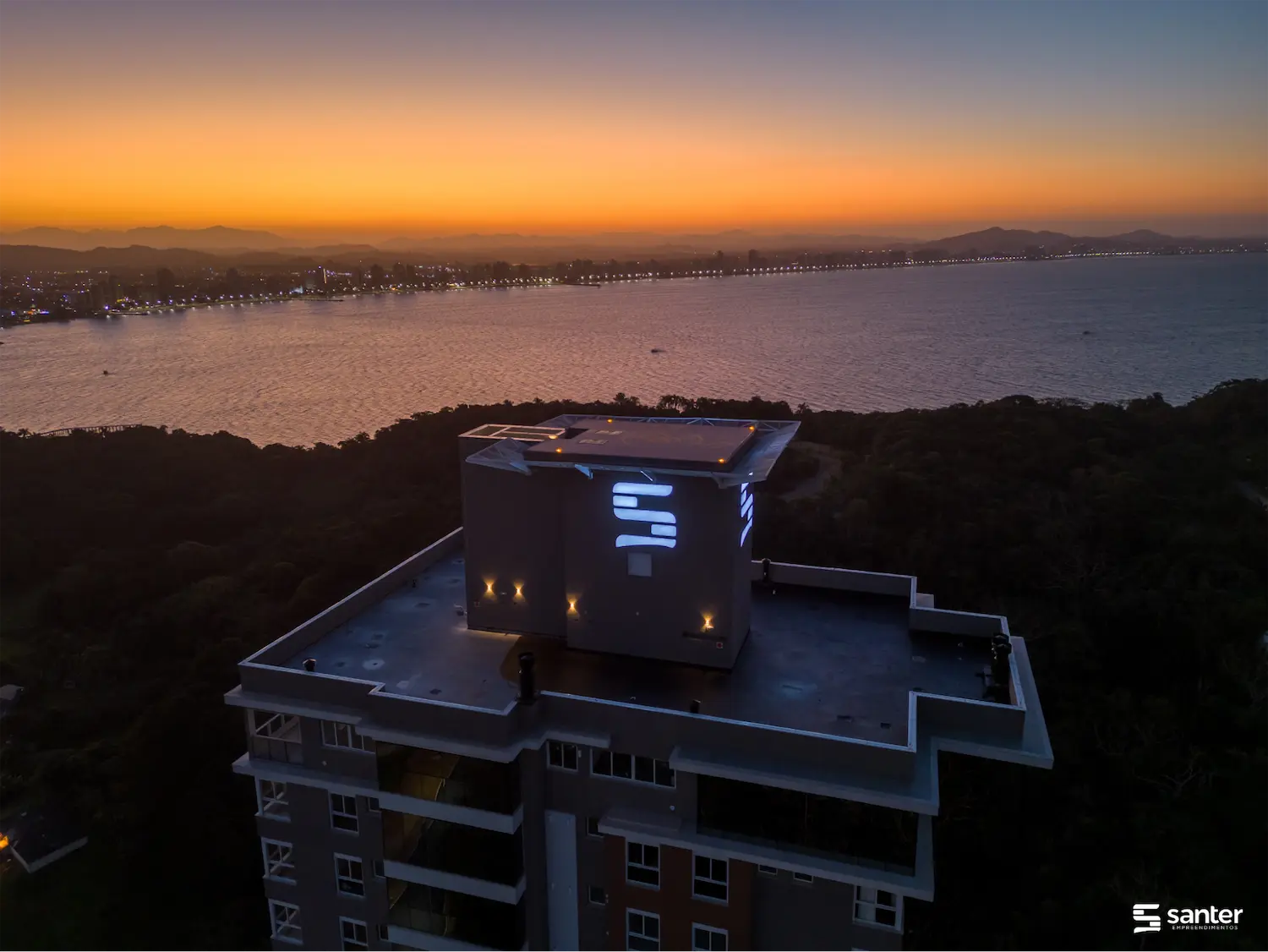 Vista aérea do heliponto do Vista Paradiso