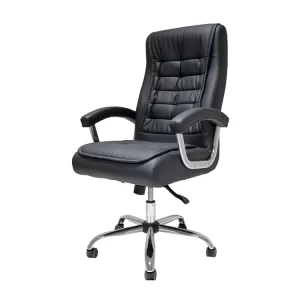 Cadeira de Escritório Big Presidente Pillow Top Preta com molas ensacadas